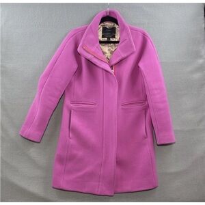 J.Crew Cocoon coat in Italian stadium-cloth wool Size 4 vibrant pink